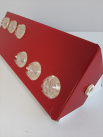 Vintage wandlamp | leeslamp rood met kunststof inzetstukjes | Jaren 80
