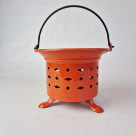 Oranje emaille theelichtje