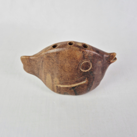 Vintage handgemaakte keramische bloemensteker vis