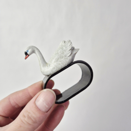 Set vintage servethouders met vogels