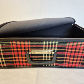 Vintage opvouwbare koffer | Rood geruit retro design