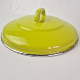 Jaren 70 groen emaille pan