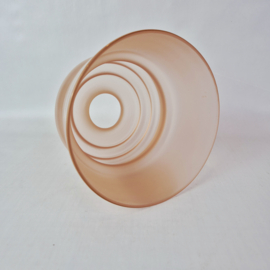 Vintage Art Deco glazen lampenkap | Opaal perzik roze