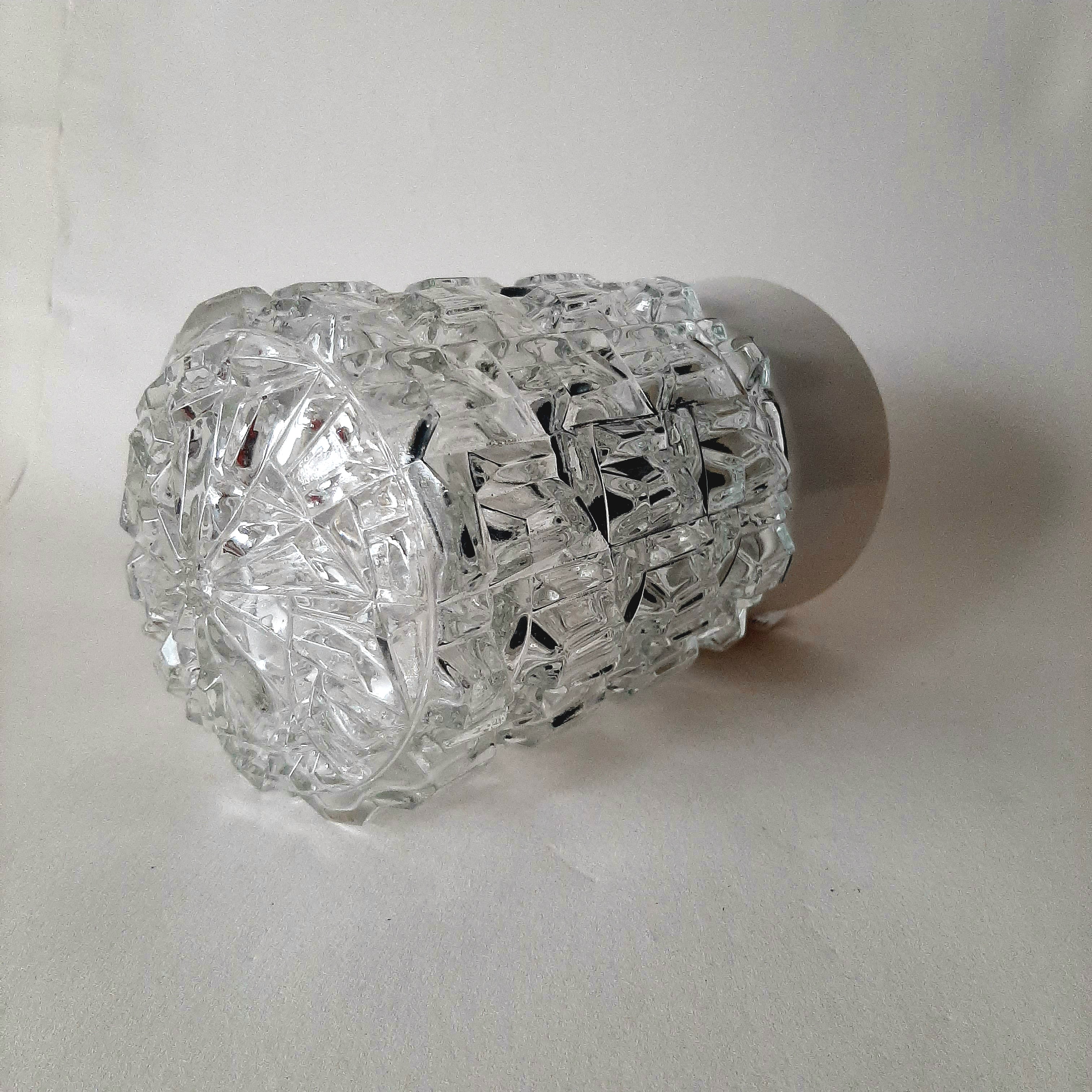 Vintage plafonniere | jaren 60 plafondlamp | Schroefbol 'Kristal 1'