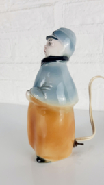 Jaren 50 parfum lampje, dame met lantaarn lampje, parfumlampje