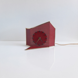 Unieke, handgemaakte tafelklok van Jakob Palmtag | Jaren 60 pilastro klok | Vintage elektrische klok