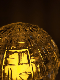 Jaren 60 plafondlamp | Schroefbol | Glazen bewerkte bol