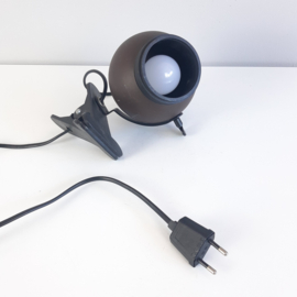 Jaren 70 bruin/zwarte klemlamp | Leeslamp | Eyeball
