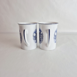 Vintage kerstmokken van ARKO in wit met blauw
