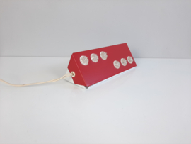 Vintage wandlamp | leeslamp rood met kunststof inzetstukjes | Jaren 80