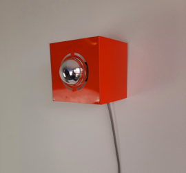 Vintage wandlamp van Philips | Jaren 70 kubus lamp | Oranje