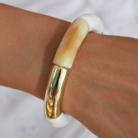 Armband Penne - Beige/ White/ Marble