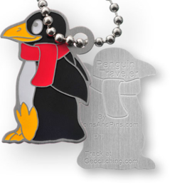 Coins and Pins travel tag - Pinguin