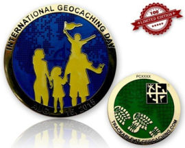 CacheQuarter Int Geocaching Day 2015 - goud blauw