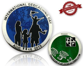 CacheQuarter Int Geocaching Day 2015 - zilver blauw