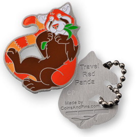 Coins and Pins travel tag - Red Panda