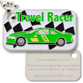 Coins and Pins Travel Racer Tag - groen