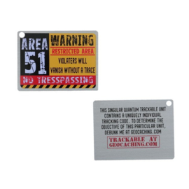 Oakcoins Travel Tag - Area 51 - warning