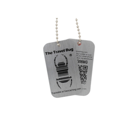 Groundspeak Travel Bug QR Tag - Oranje - Glow in the Dark