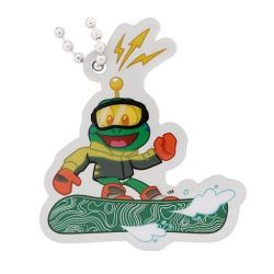 Groundspeak travel tag - Signal the Frog - snowboarder