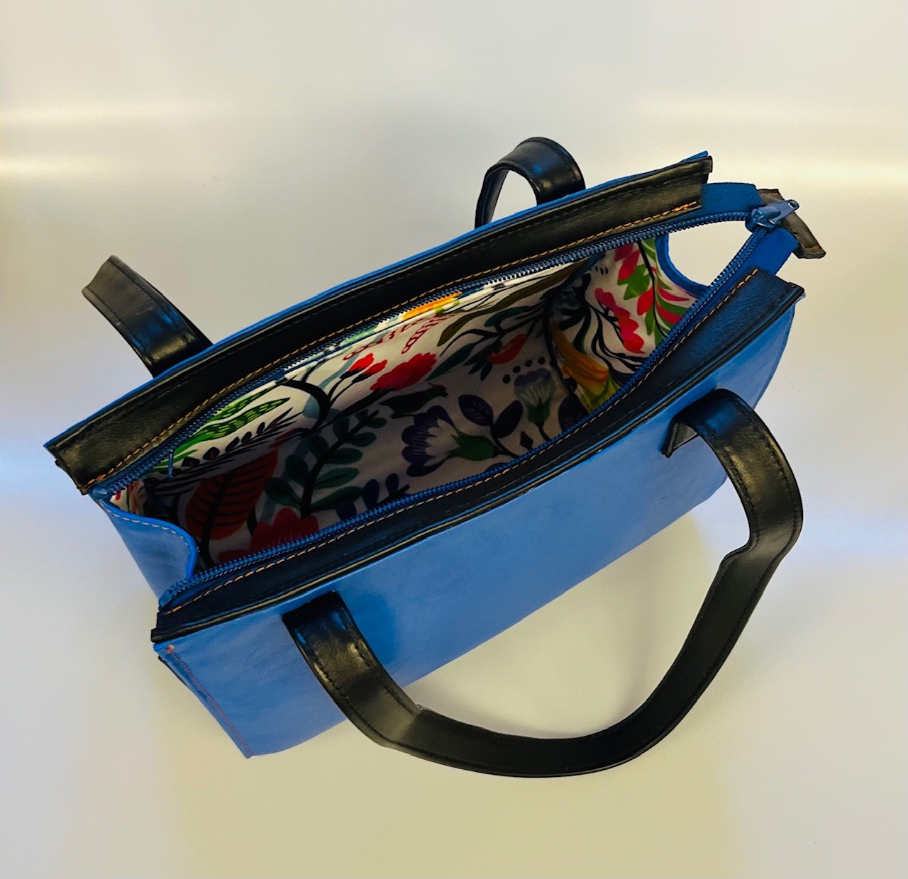 Schoudertas blauw/zwart