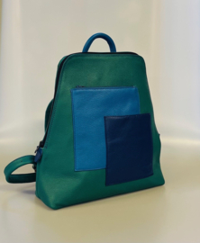 Rugzak in petrol en blauw