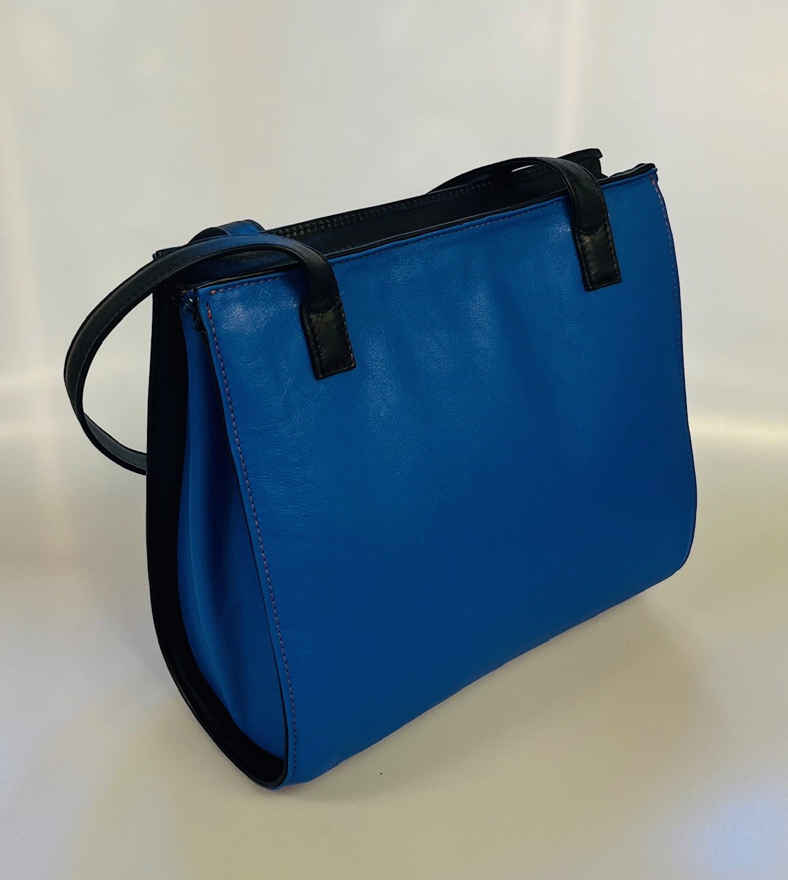 Schoudertas blauw/zwart