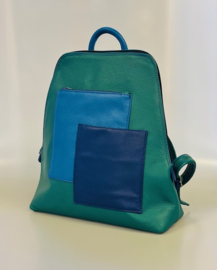 Rugzak in petrol en blauw