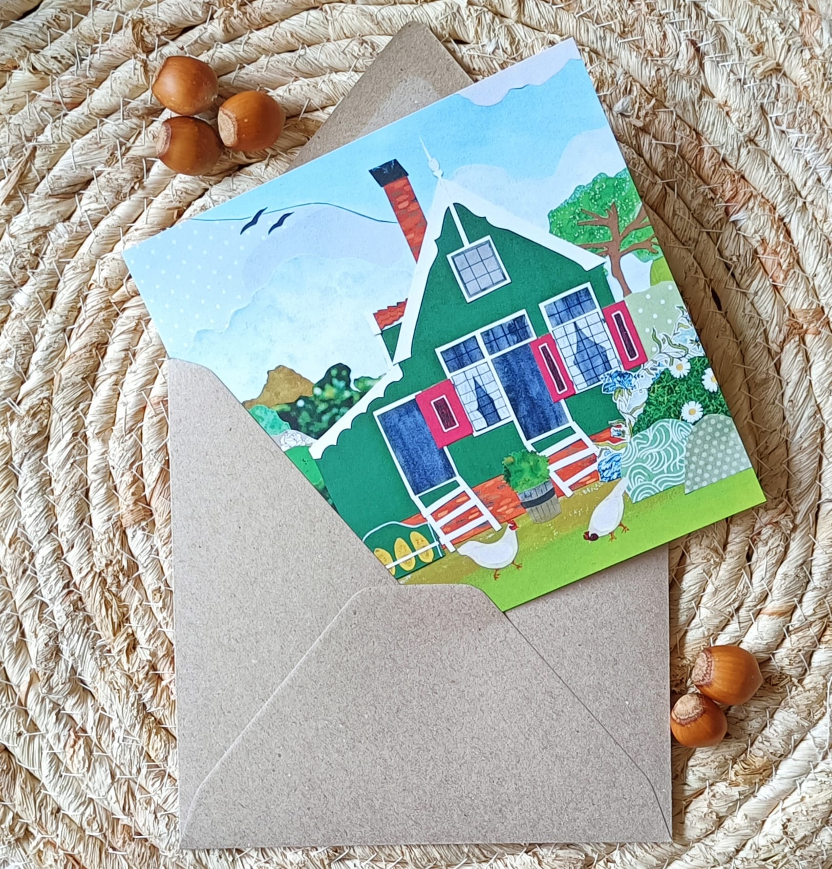 Wenskaart Zaans huisje