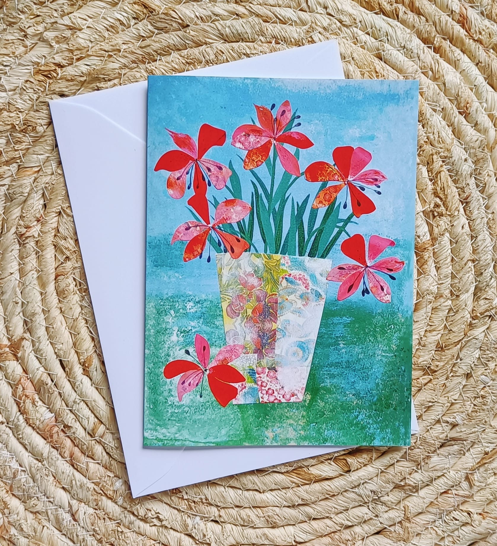 Wenskaart Vaas met bloemen