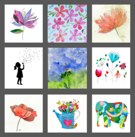 Negen wenskaarten voor € 10,-