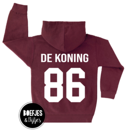 HEREN HOODIE: ACHTERNAAM + RUGNUMMER