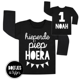 HIEPERDEPIEP HOERA - VERJAARDAG SHIRT MET NAAM + LEEFTIJD