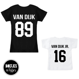 DAMES SHIRT: ACHTERNAAM + RUGNUMMER