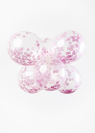 Confetti Ballonnen ''Baby roze'' (6 stuks)