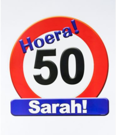 Deurschild ''50 jaar'' (Sarah)