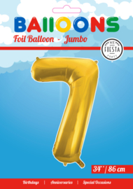 Folieballon ''Cijfer 7 goud'' (34'')