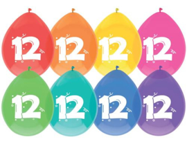 Ballonnen "12 jaar"(8 stuks)
