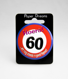 Buttons ''60 jaar verkeersbord'' (Klein)