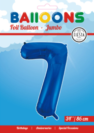 Folieballon ''Cijfer 7 Blauw'' (34'')