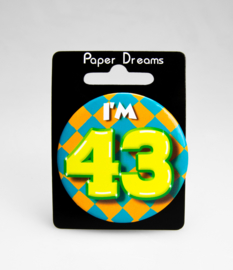 Button ''43 jaar'' (Klein)