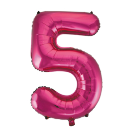 Folieballon ''Cijfer 5 Roze'' (34'')