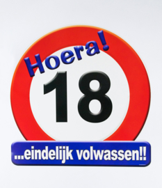 Verkeersbord ''18jaar''