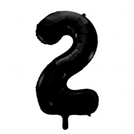 Folieballon ''Cijfer 2 zwart'' (34'')