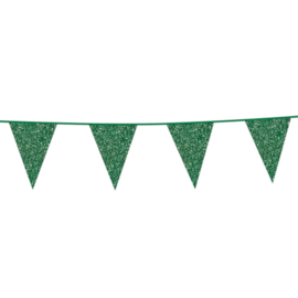 Vlaggenlijn ''Glitter Donker Groen'' (6 meter)