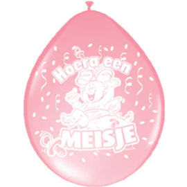 Ballonnen ''Baby Meisje'' (Roze, 6 stuks)