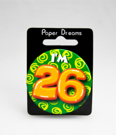 Button ''26 jaar'' (Klein)