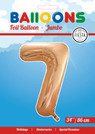 Folieballon ''Cijfer 7 Roségoud'' (34'')