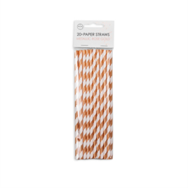 Papieren Rietjes (Rosé Goud Metallic, 20 stuks)
