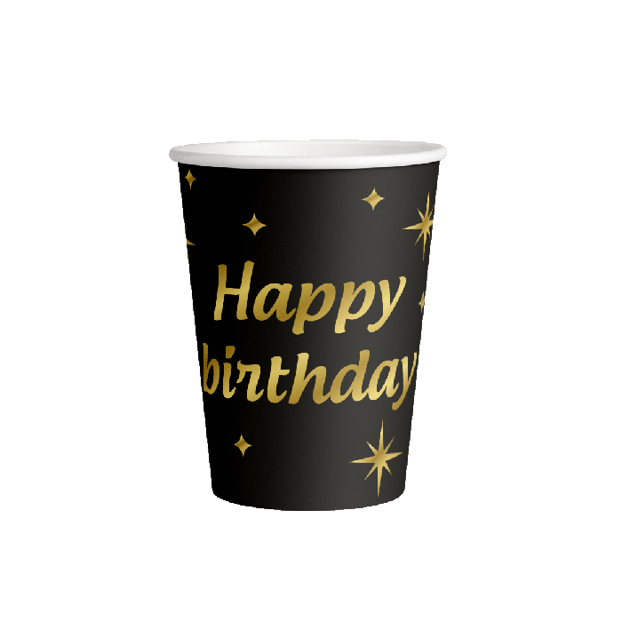 Bekers Happy birthday (8 st.)